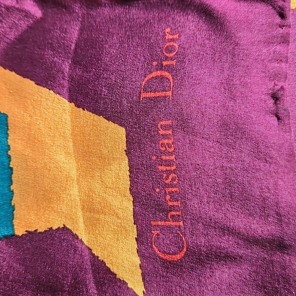 Authentic Vintage Christian Dior silk Scarf - Picture 2 of 5